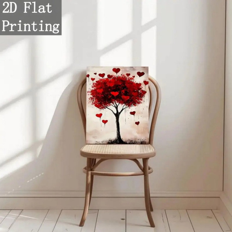 Impression romantique sur toile romantique, cœur rouge, 30 x 20 pouces (75 x 50 x 2 cm)