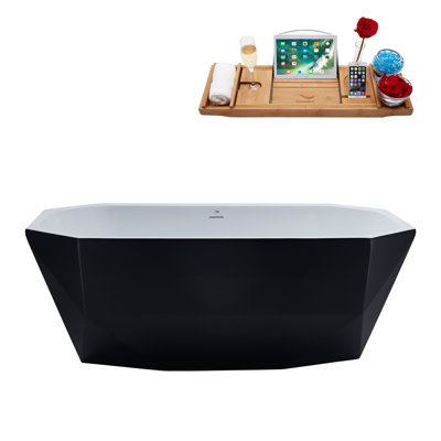 63'' x 28.7'' Freestanding Soaking Acrylic Bathtub