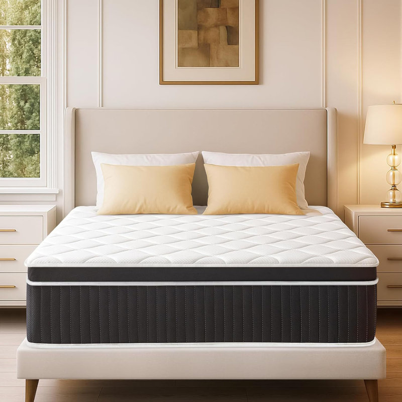 Queen 14-Inch Hybrid Mattress in a Box, Memory Foam & Coils, Medium Firm Feel with Edge Support