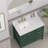 36" White Engineered Stone Bathroom Vanity Top with Rectangular Undermount Ceramic Sink(Vanity Base Not Included)