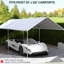 Remplacement de l'auvent de toit de l'abri d'auto, ajustement de 9,6 pi x 19,5 pi, cordons élastiques pour une fixation facile, PE blanc, L 230,75 po, l 116,5 po - installation, l, protège contre la saleté