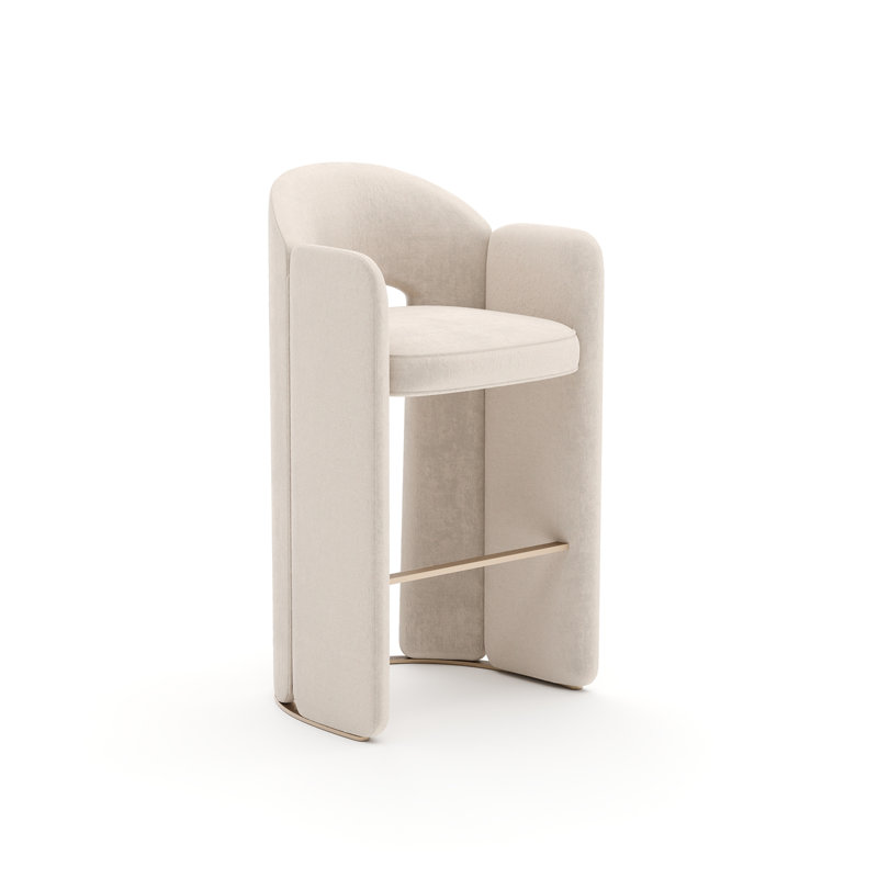 Overlap Bar Stool Ivory, Bar Stool (30” Seat Height)
