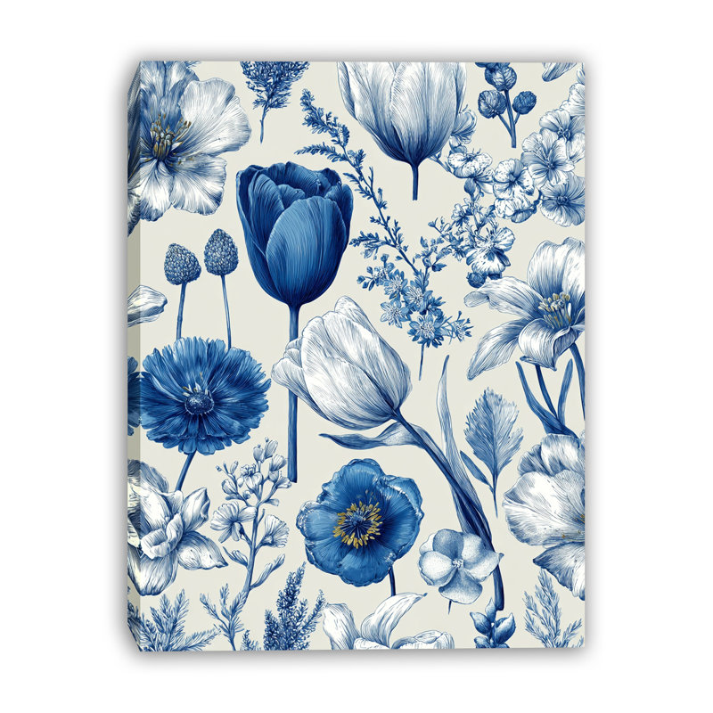 «Blue Garden», reproduction d'art sur toile tendue, H 16 po x l 12 po x P 1 po