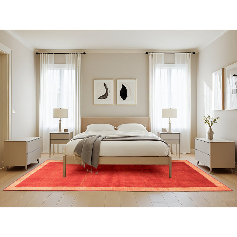 Tapis de zone rouge contemporaine, Rectangle 5 pi x 8 pi