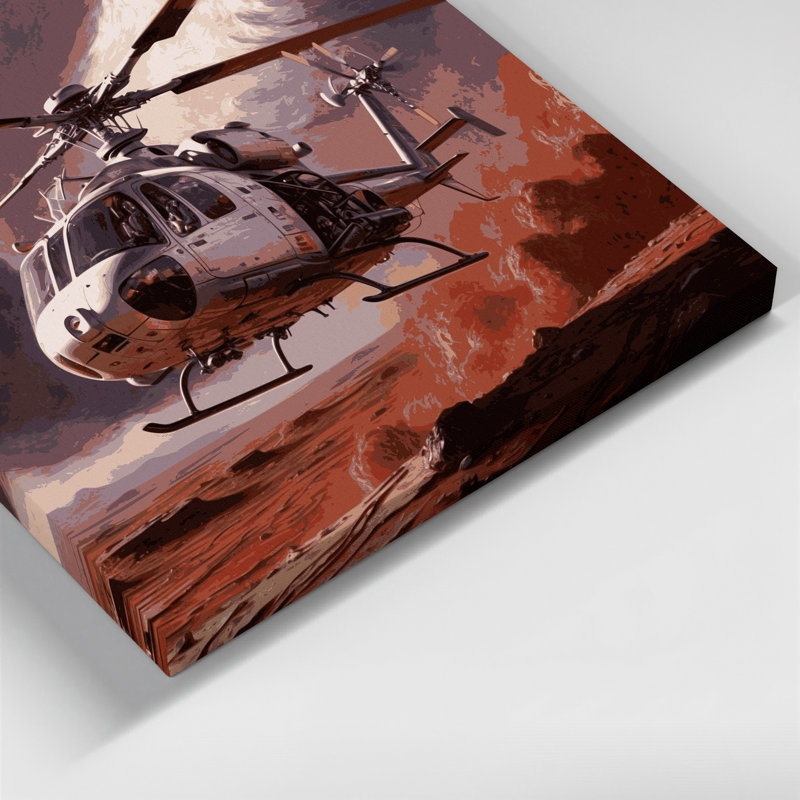 Art mural sur toile brun, "Space Mars", H 11 po x l 14 po