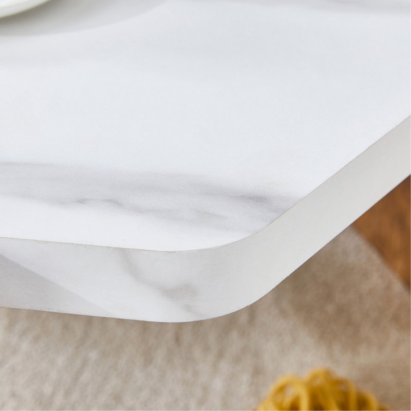 31-Inch Modern-Style Hexagonal Coffee Table, With White Marble Surface.