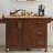 Kitchen Island with Drop Leaf Countertop, Rolling Kitchen Island Cart , Barn Door Kitchen Island Table with Storage Cabinet and Tower Rack, Island Table On Wheels for Kitchen, Retro Brown-2106763191