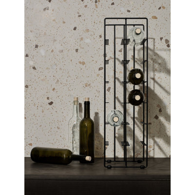 Pilare 12 Bottle Floor Wine Bottle Rack in Black