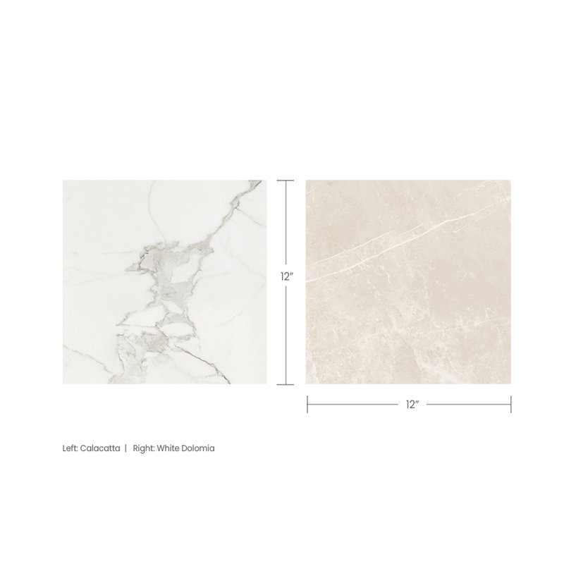 Tuscany Checkerboard 12X12 Calacatta And Dolomia, Calacatta/Dolomia