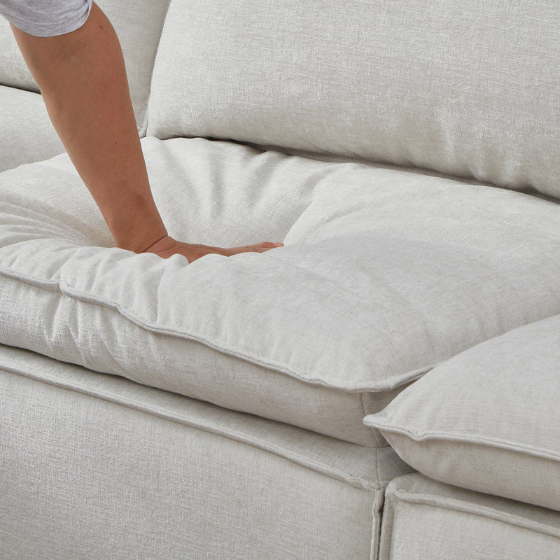 Modular L-Shape Sectional Sofa with Ottoman