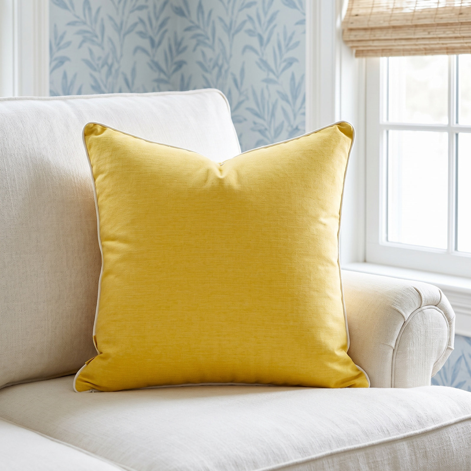 Rivie Indoor/Outdoor Throw Pillow, 26"H x 26"W, White