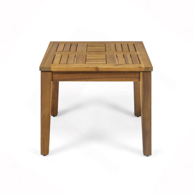 Outdoor Acacia Wood Side Table, 20 "W X 20 "D X 15.75 "H