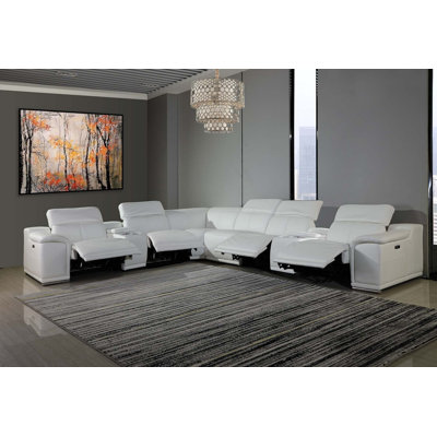 Guaymas 151" Wide Top Grain Italian Leather Symmetrical Reclining Corner Sectional