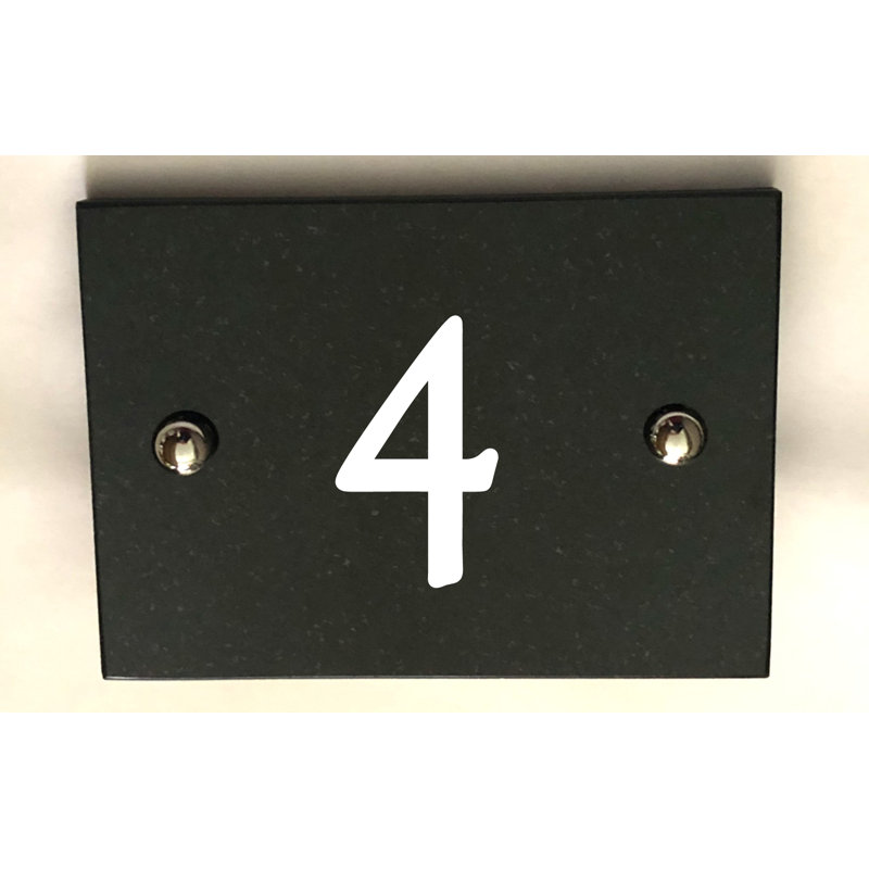 Brumby 10cm H Reflective Stone House Number, 4