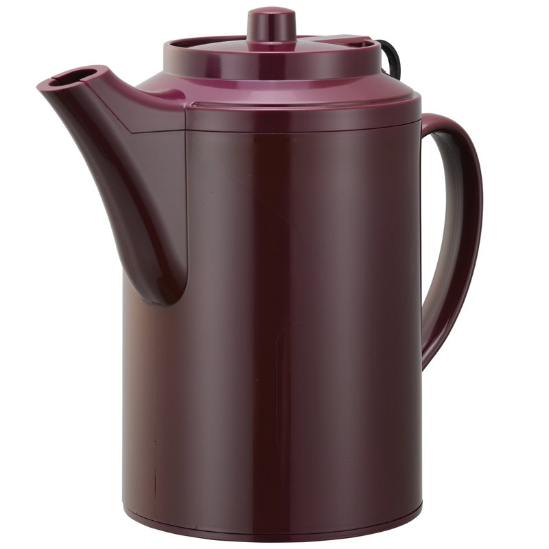 Plastic 16oz Teapot with Tethered Lid, Burgandy