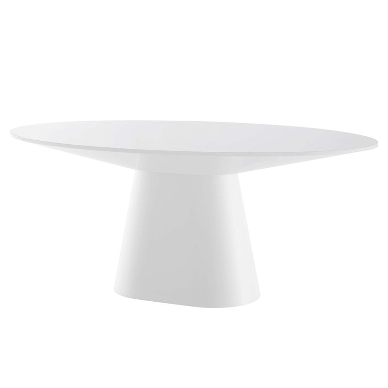 Provision 75" White MDF Oval Dining Table for Six