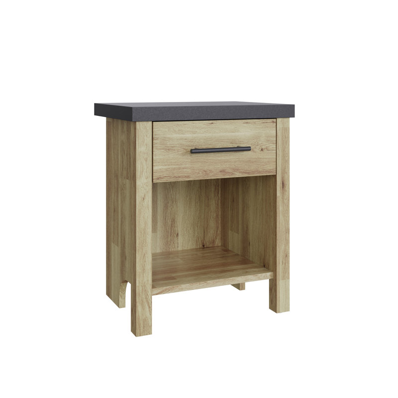 Kitt 38cm W Manufactured Wood Bedside Table