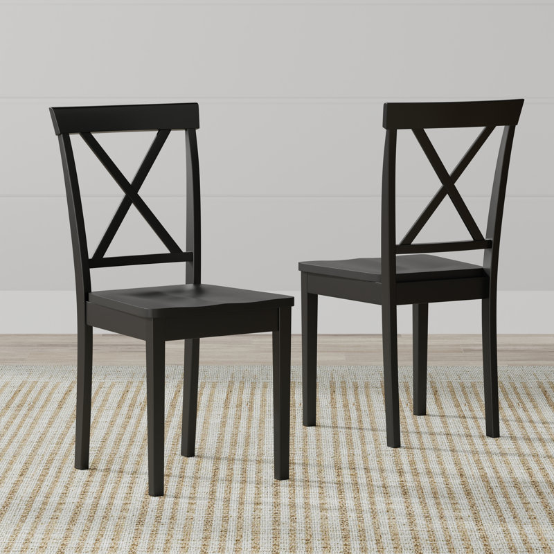 Traeger 17.52'' H Solid Wood Side Chair, Black