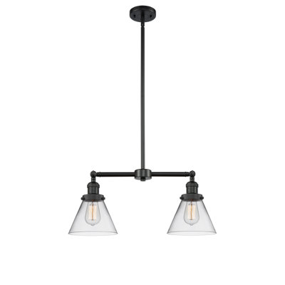 Luminaire suspendu conique pour îlot de cuisine 2 lumières Callahan