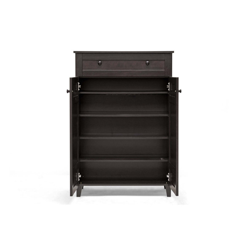 Glidden 18 Pair Shoe Storage Cabinet, Brown