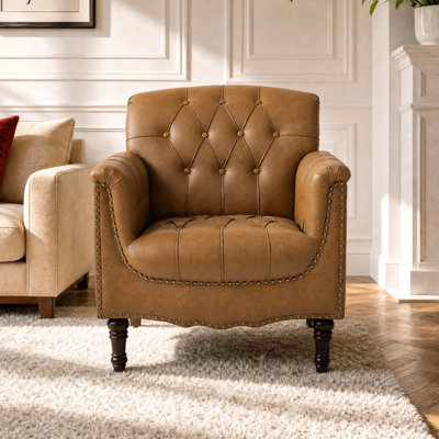 Enoks Tufted Leather Armchair