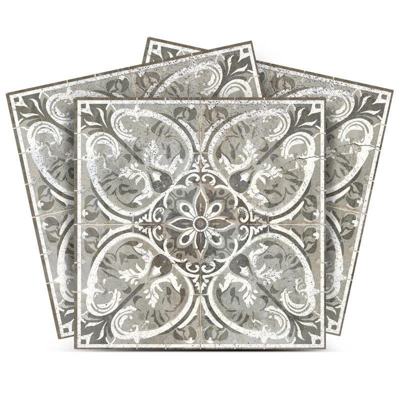 Carreau de mosaïque auto-adhésif en vinyle l 7 po x L 7 po, Gris