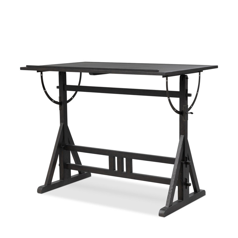 Rockwell Leather Solid Wood Drafting Table