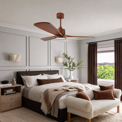 52 INCH WOOD CEILING FAN WITH LIGHT