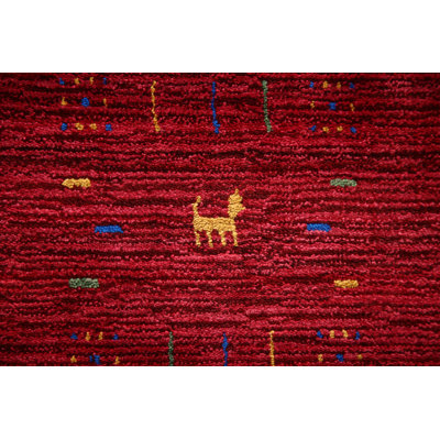 Tapis oriental rouge fait à la main Gabbeh