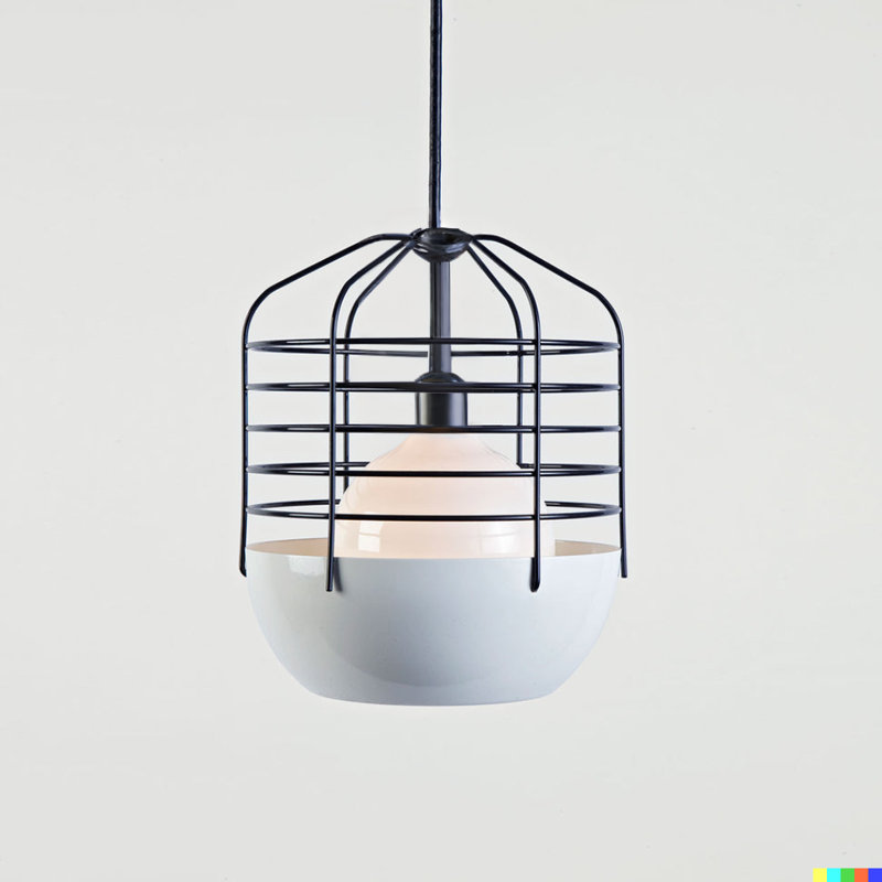 Luminaire suspendu cage simple Abdul-Majeed, Noir