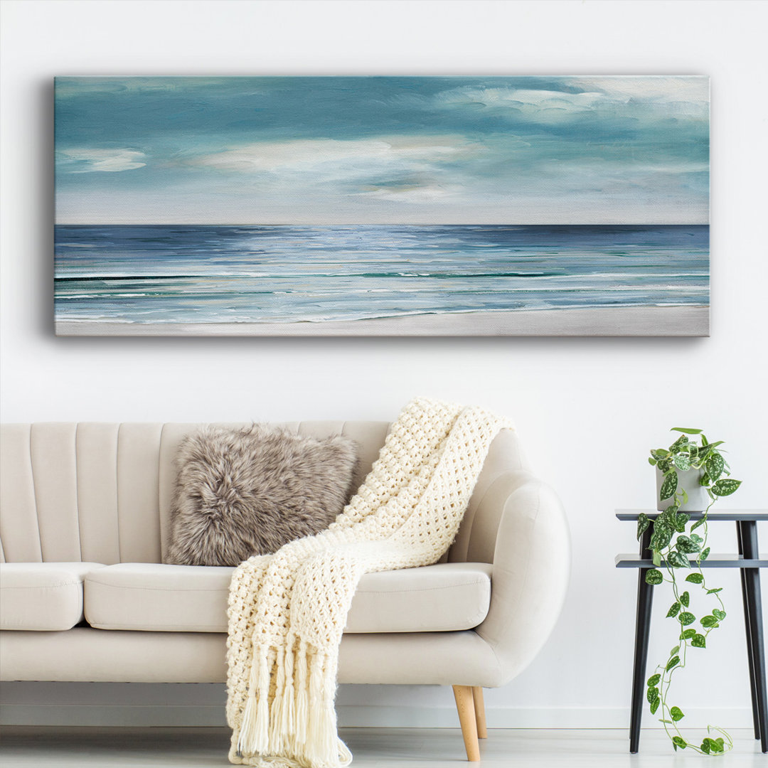 Blue Silver Shore On Canvas Print Beachcrest Home™ 