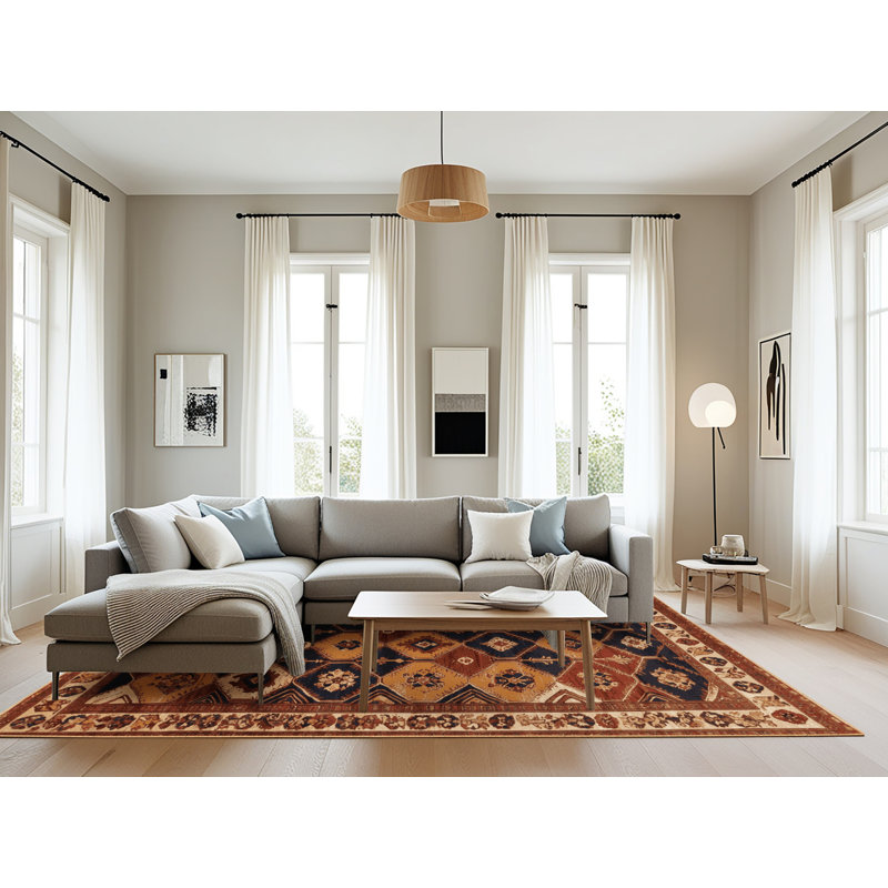 Tapis brun lavable à la machine, Rectangulaire 8 pi x 10 pi