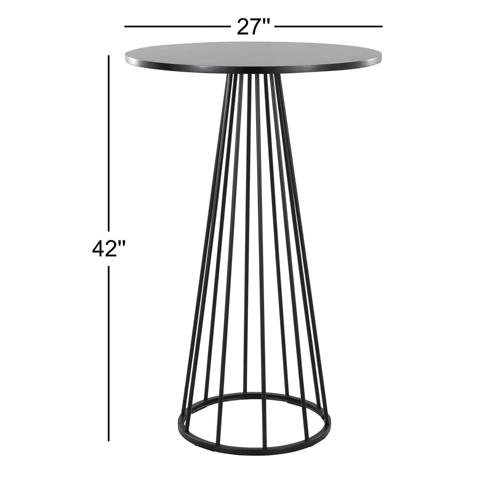 Canary Cosmo Counter Table, Black, Black, 42"