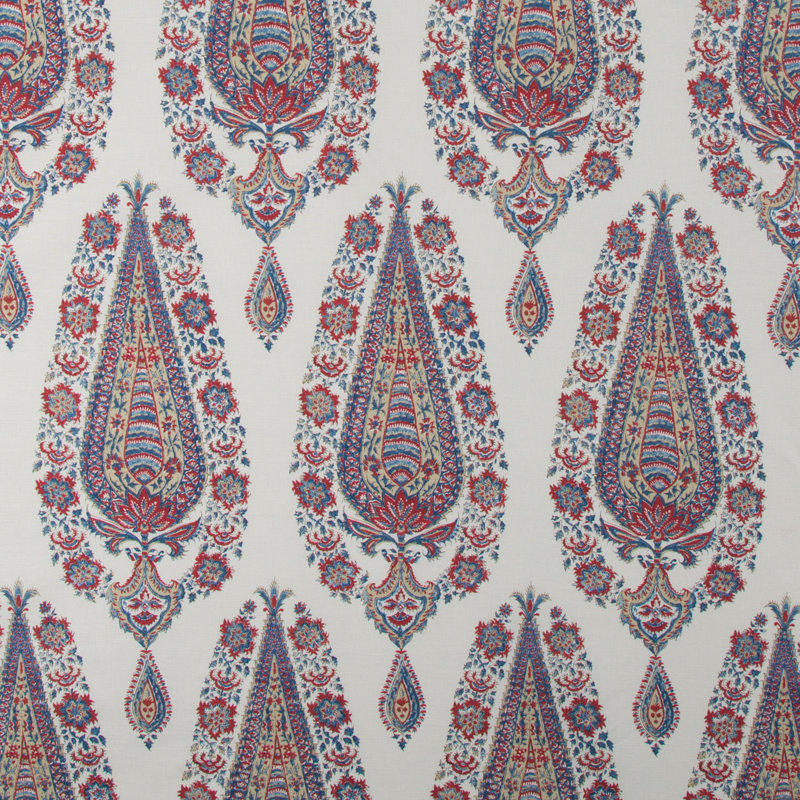 Komal Paisley Performance Fabric, Madder/Blue