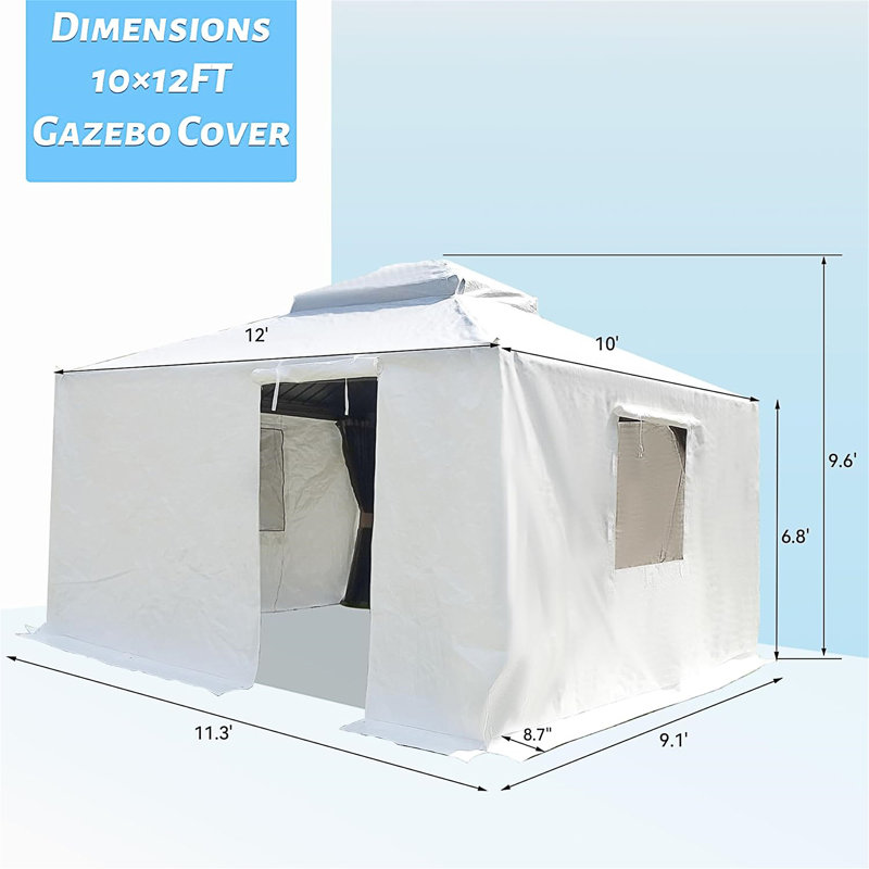 10'X12' Gazebo Cover For Hardtop Gazebos, 120" W x 144" D