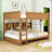 Queen Over Queen Bunk Bed With Shelves, Charging Station, Ladder & Guardrails-1227955764