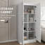 Armoire garde-manger de 71 po de hauteur, blanc avec tablettes de rangement mobiles et portes à fermeture en douceur Options pratiques