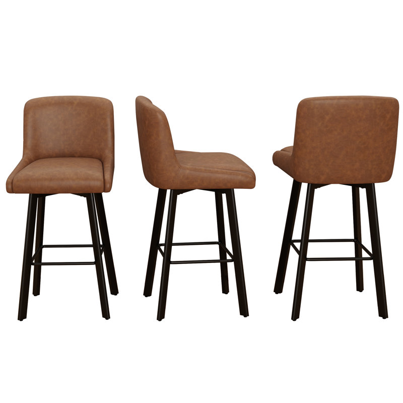 Tabouret de bar pivotant à hauteur de comptoir 30 po pour îlot de cuisine, 3, Brun