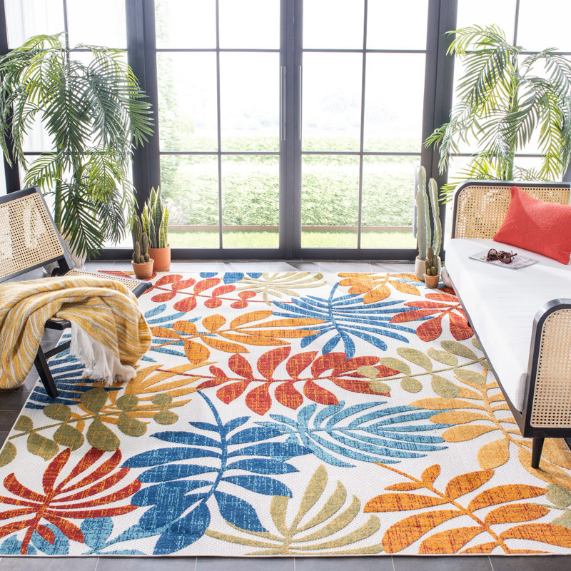 Anakin Performance Floral Indoor/Outdoor Area Rug, Rectangle 6' x 9'