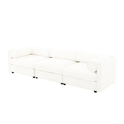 Chenille contemporaine avec rangement et cylindrique pour un salon confortable moderne blanc ergonomique