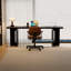 Bureau rectangulaire en bois massif noir-609311482