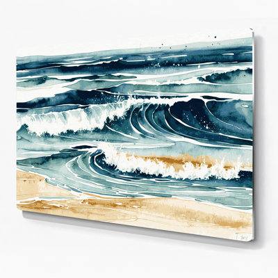 Coastal Coastal Surface Collection White Metal Wall Art