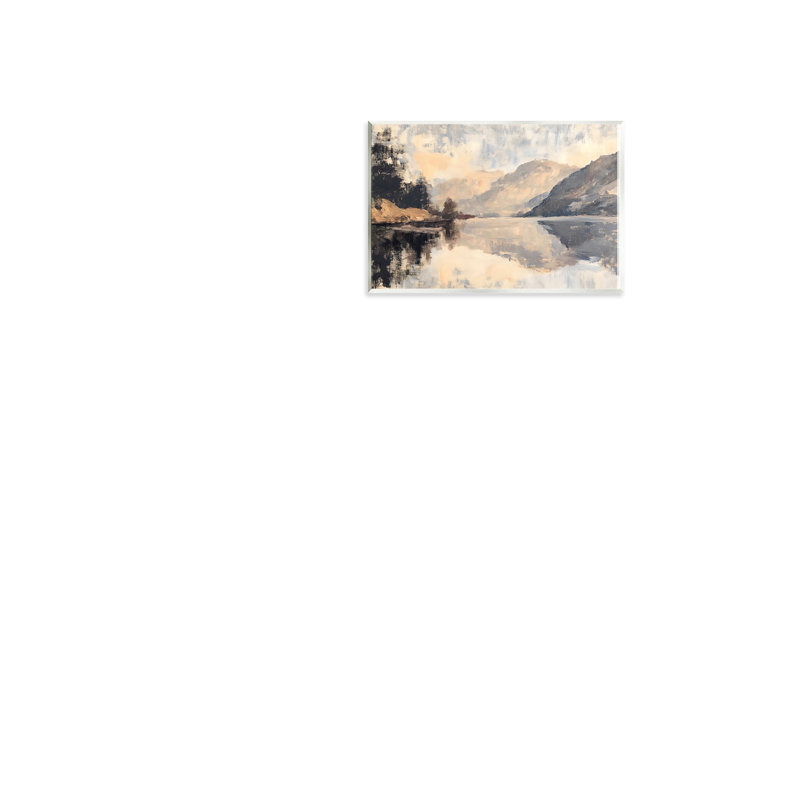 Brushed Mountain Reflection Wall Plaque, design by LSR Creative Studio, 10" H x 15" W