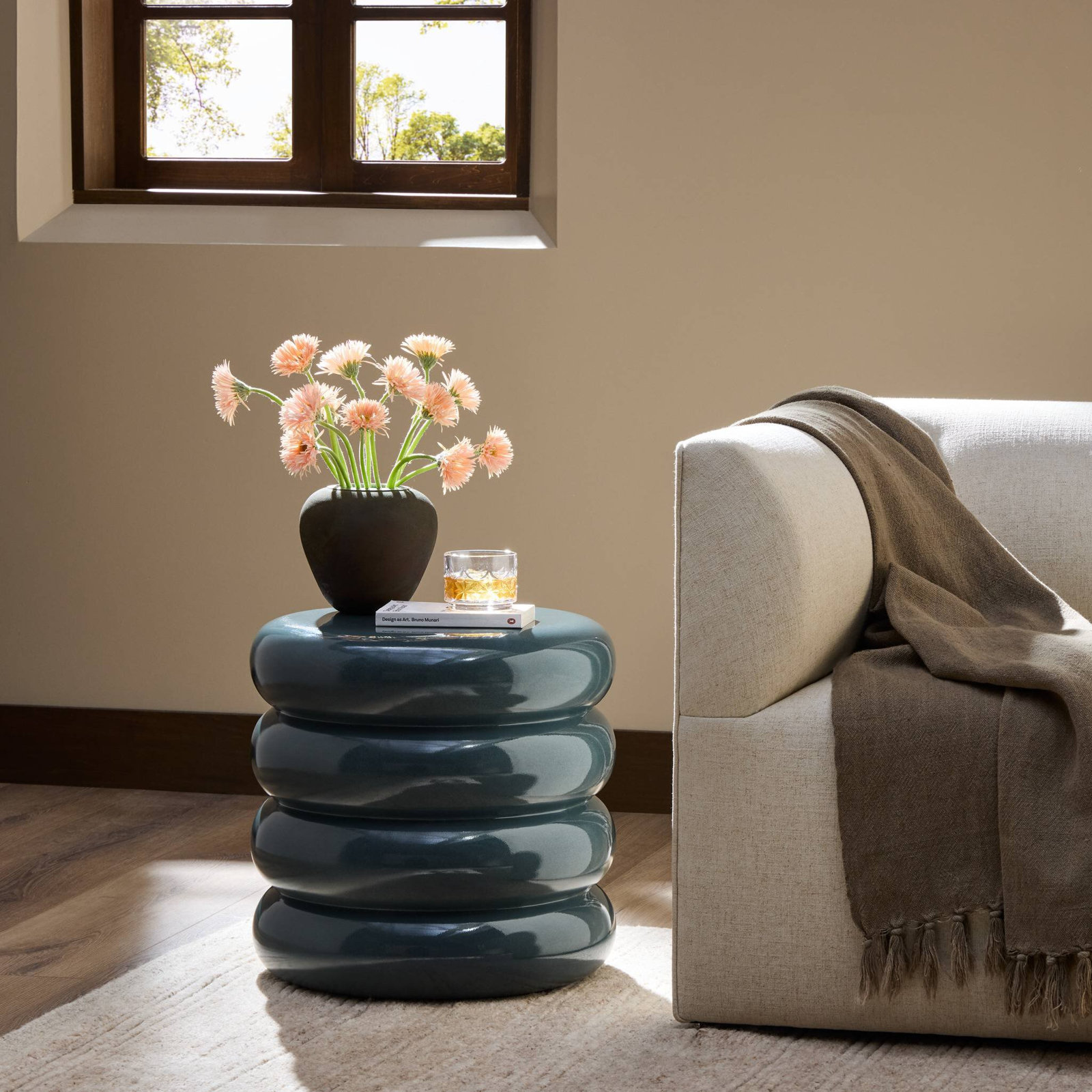 Artesia End Table, Smooth Slate Concrete