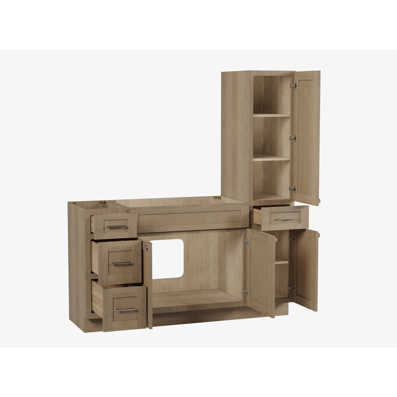 Meuble-lavabo simple 63 po Disar, Chêne naturel