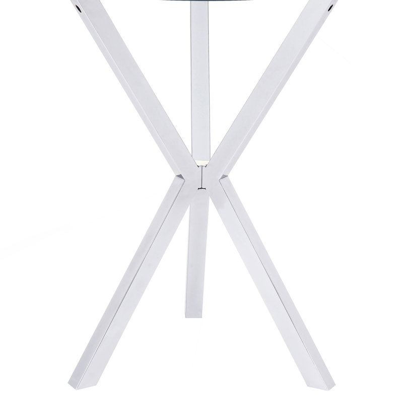 Fraser Chrome 35-inch Glass Top Bar Table