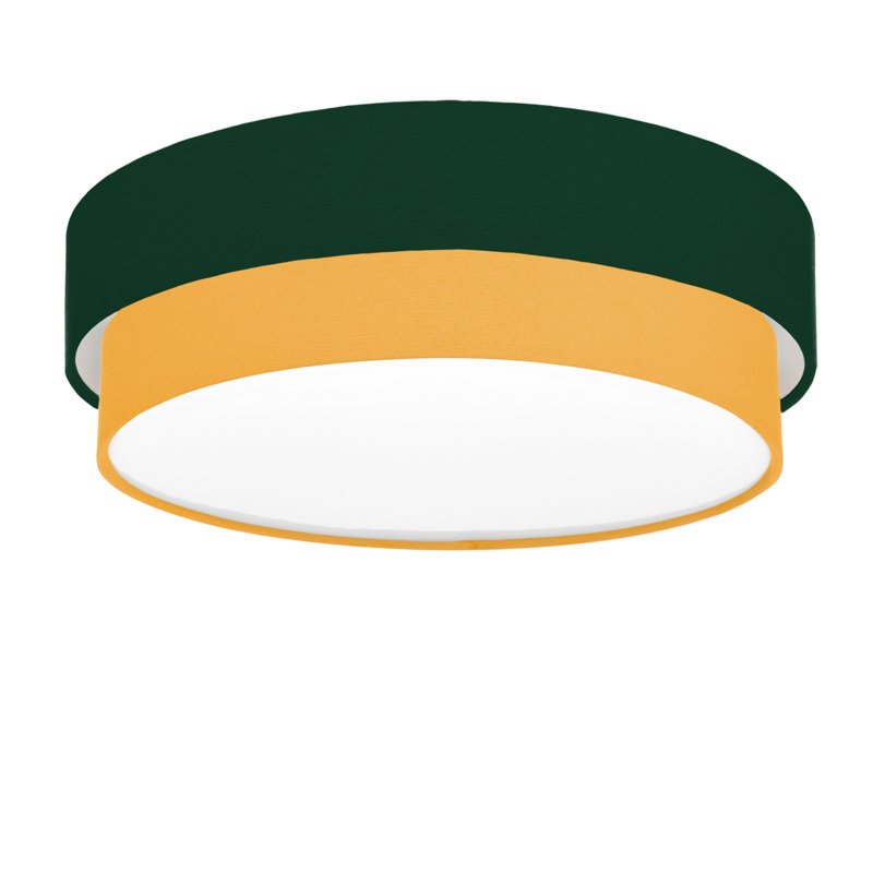 Elanaz Flush Mount, Dark Green, Yellow
