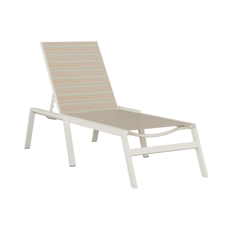 Chaise longue sans accoudoirs Berlin Gardens Vida, Kaki, Blanc mat