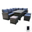 Denali 9 - Person Wicker Patio Dining Set with Rectangular Table , Cushions Included
