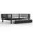 Metal Full Daybed Frame with 2 Storage Drawers & Detachable Fence, Can be Transformed into Platform Bed,Safety Round-Pipe Design, Black-109613621-109613623